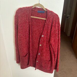 Karen Scott Red Textured Button Front Cardigan | Size Medium